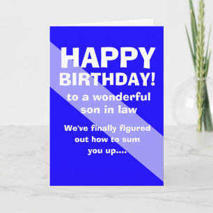 Tarjeta Deseo de cumpleaños ingenioso para el yerno