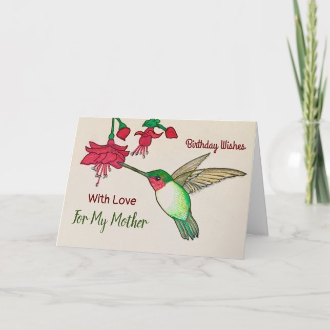 Tarjeta Deseo De Cumpleaños Para Mi Madre Jardín De Los Co (Anverso)
