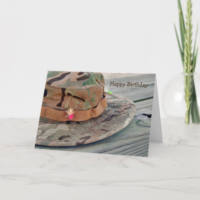 Tarjeta Deseo de cumpleaños para pescador (Anverso)