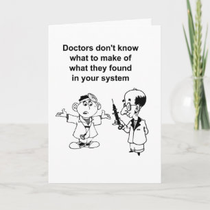 Tarjeta Deseo de divertido misterio médico para recuperart