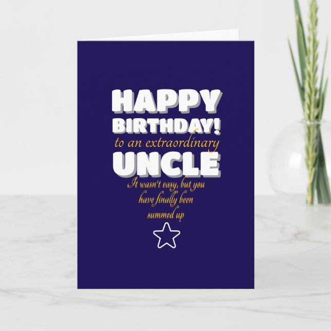 Tarjeta Deseo de feliz cumpleaños a un tío favorito (Anverso)