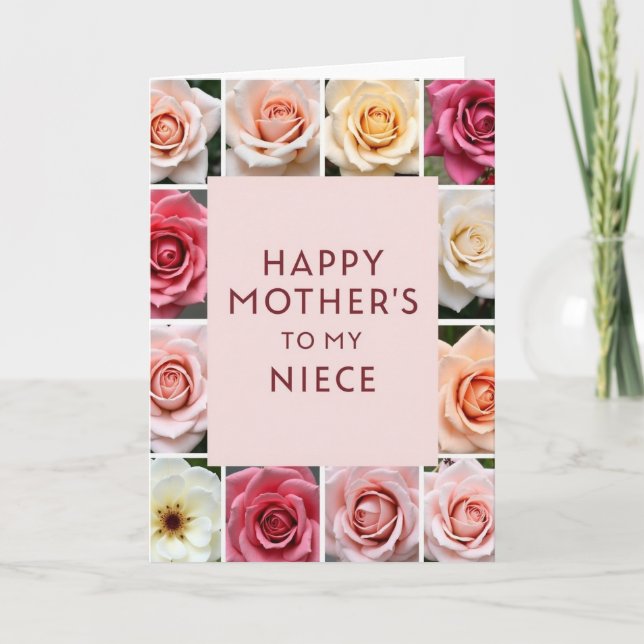 Tarjeta Deseo de Madres Rosa Melocotón (Anverso)