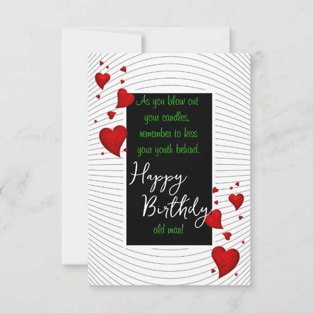 Tarjeta Deseo divertido de cumpleaños (Anverso)