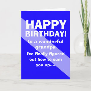 Tarjeta deseo divertido de cumpleaños de nieto a abuelo