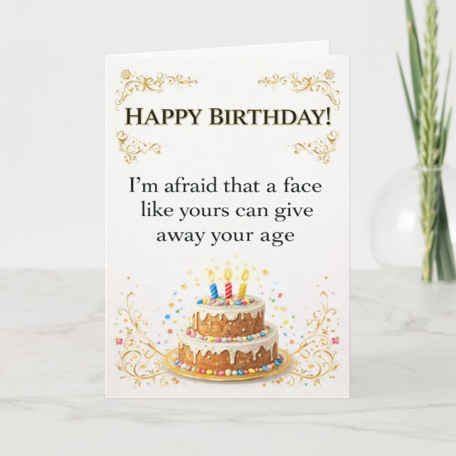 Tarjeta Deseo divertido de cumpleaños feliz (Anverso)