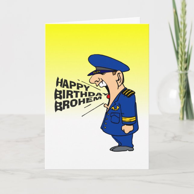 Tarjeta deseo divertido de cumpleaños hermano (Anverso)