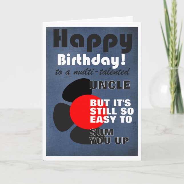 Tarjeta deseo divertido de cumpleaños tío (Anverso)