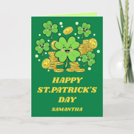 Tarjeta Deseos Afortunados Día de San Patricio