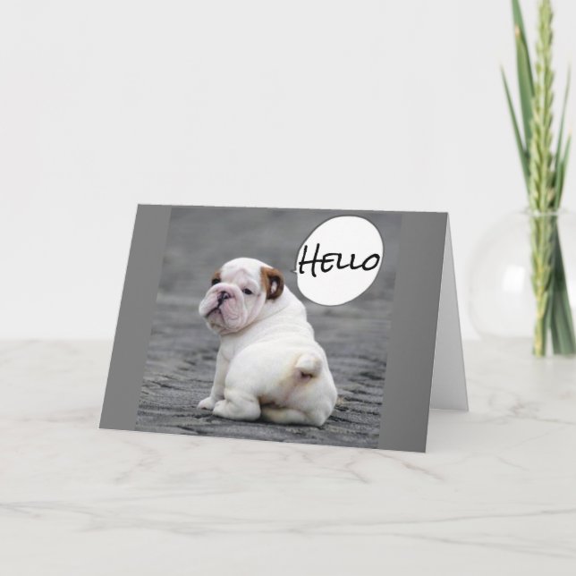 TARJETA ***DESEOS ANIVERSARIOS DEL BULLDOG*** (Anverso)