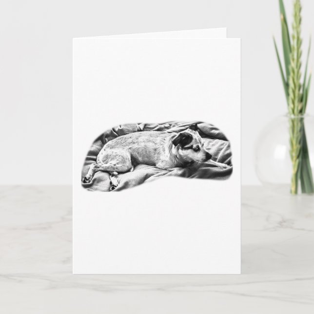 Tarjeta Deseos Cálidos de una Cachorro Vigilante (Anverso)