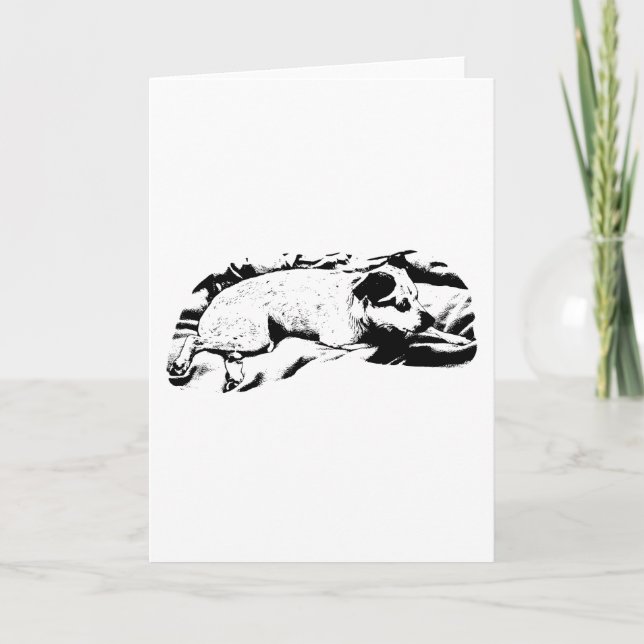 Tarjeta Deseos Cálidos de una Cachorro Vigilante (Anverso)