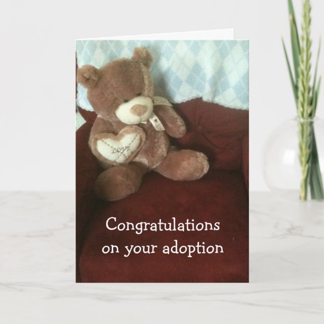 TARJETA DESEOS DE ADOPCIÓN CON TEDDYBEAR (Anverso)
