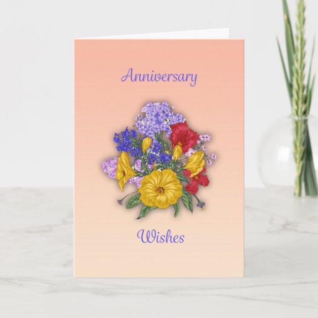 Tarjeta Deseos de aniversario (Anverso)