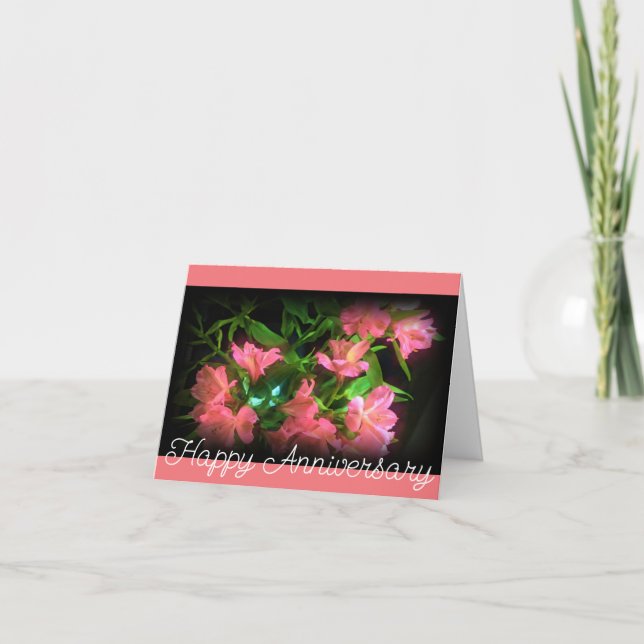 Tarjeta Deseos de aniversario de Alstroemeria (Anverso)