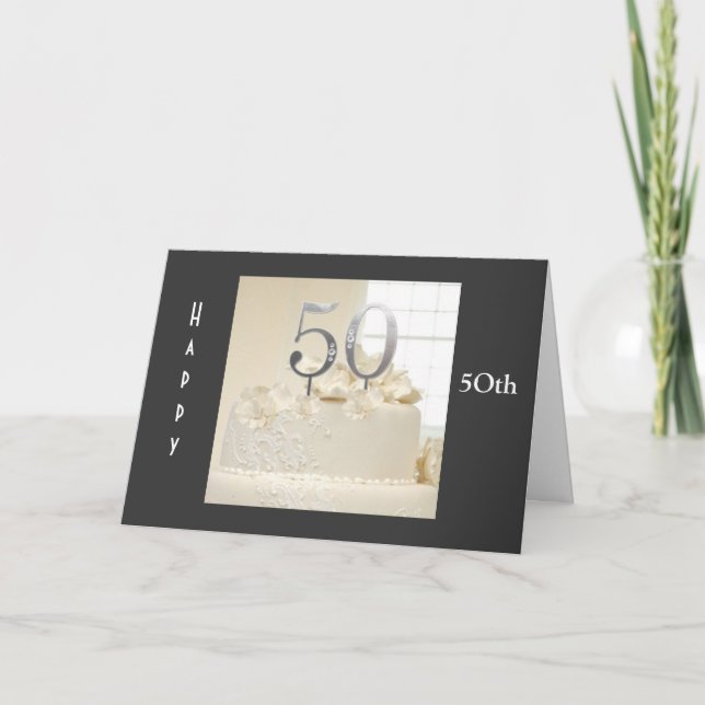 TARJETA DESEOS DE ANIVERSARIO DE BODAS 50 (Anverso)
