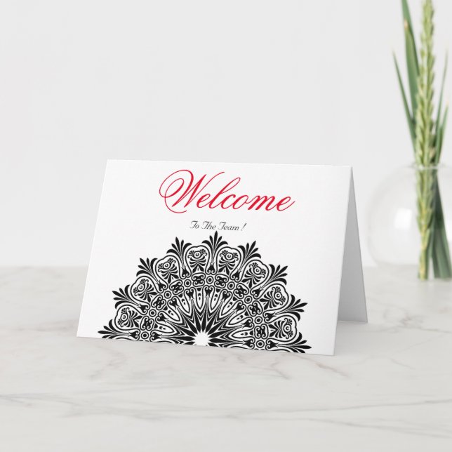Tarjeta Deseos de bienvenida de Lotus mínimo blanco (Anverso)