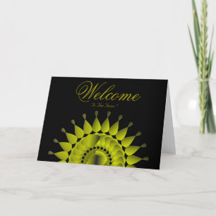 Tarjeta Deseos de bienvenida de Lotus mínimo blanco
