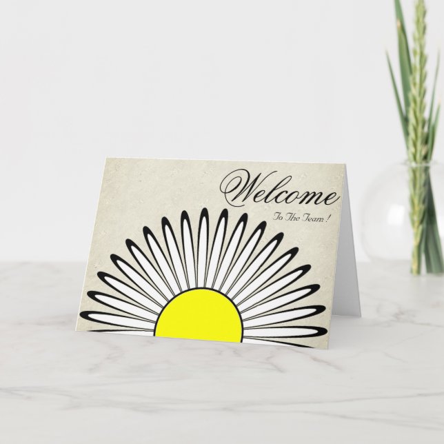 Tarjeta Deseos de bienvenida de margarita blanca mínima am (Anverso)