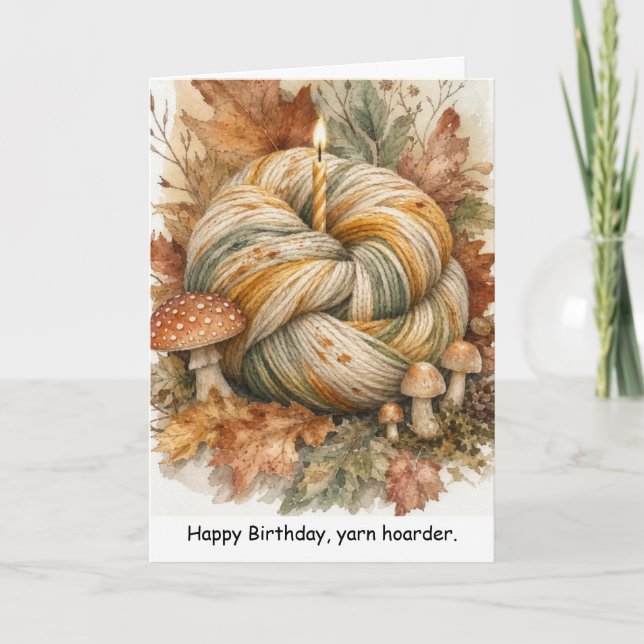 Tarjeta Deseos de cumpleaños acogedores ovillos de lana Co (Anverso)
