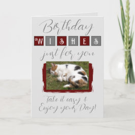 Tarjeta Deseos de cumpleaños agregar foto de gato burdeos