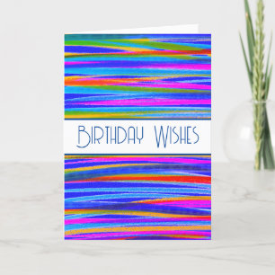 Tarjeta Deseos de Cumpleaños Coloridos