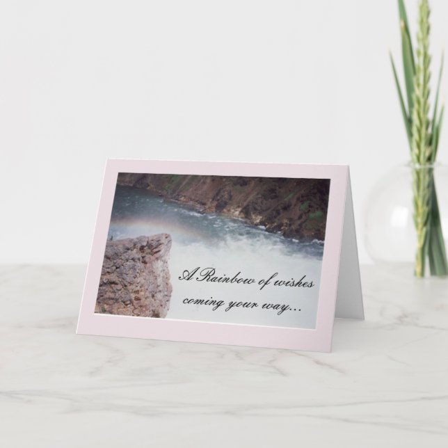 Tarjeta Deseos de cumpleaños con arcoiris (Anverso)