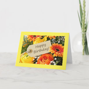TARJETA ***DESEOS DE CUMPLEAÑOS*** CON FLORES ENCANTADORES