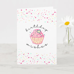 Tarjeta Deseos de cumpleaños   Cupcake