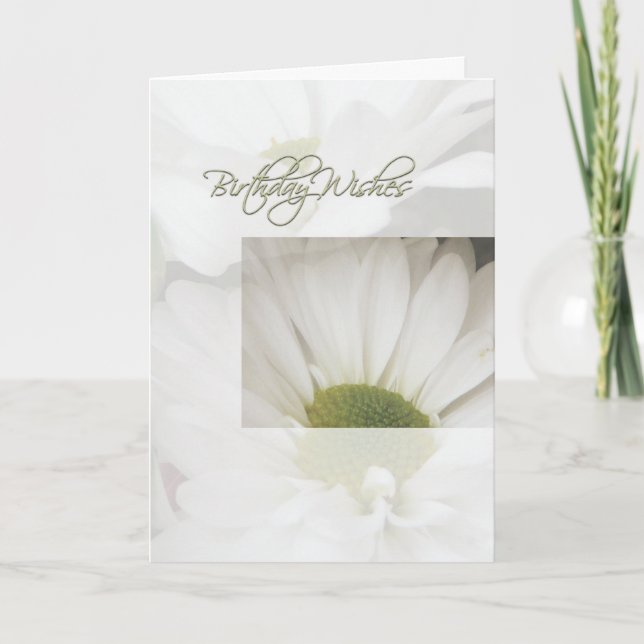 Tarjeta Deseos de Cumpleaños-Daisies (Anverso)