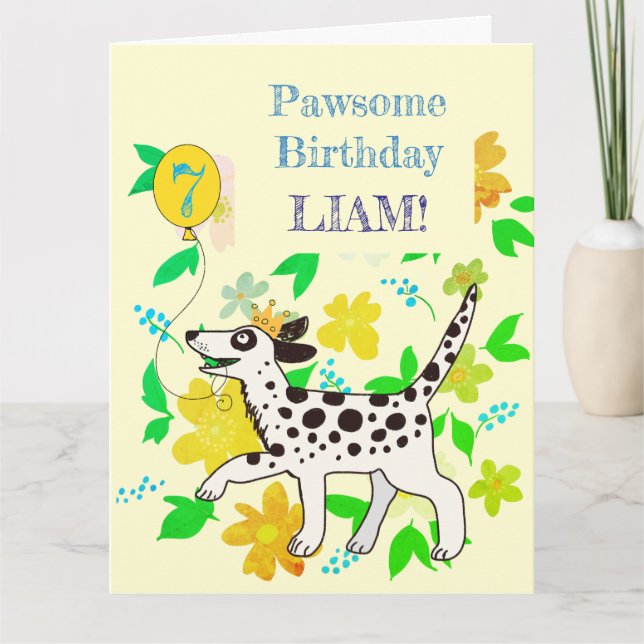 Tarjeta Deseos de cumpleaños dalmata padrísimo (Anverso)