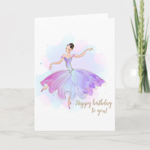 Tarjeta Deseos de Cumpleaños de Bailarina con Estilo   Cum