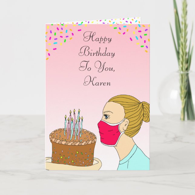 Tarjeta Deseos de cumpleaños de Coronavirus (Anverso)
