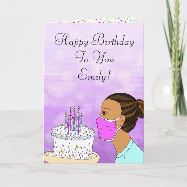 Tarjeta Deseos de cumpleaños de Coronavirus (Anverso)