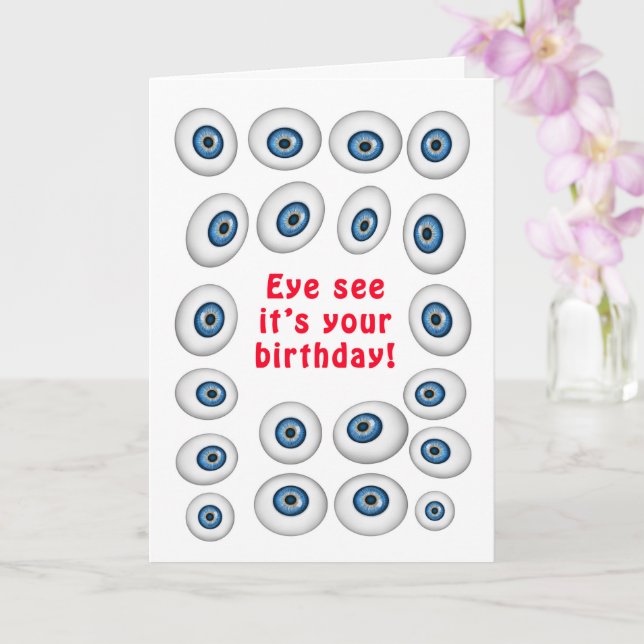 Tarjeta Deseos de cumpleaños de Eyeballs (Orquídea)