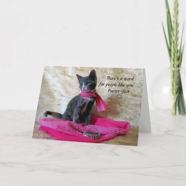 Tarjeta Deseos de cumpleaños de la princesa Tiana Cat (Anverso)