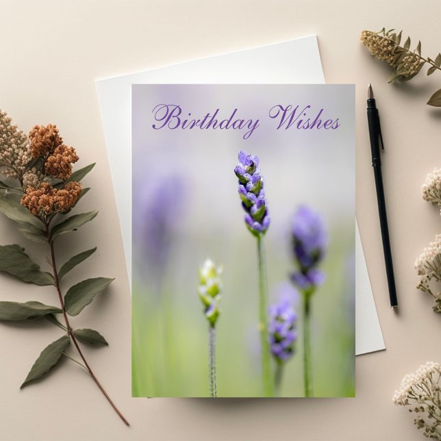 Tarjeta Deseos de cumpleaños de Lavender (Subido por el creador)