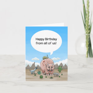 Tarjeta Deseos de cumpleaños de los dinosaurios
