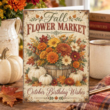 Deseos de Cumpleaños de Octubre Mercado de Flores