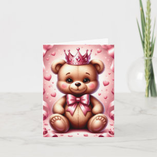Tarjeta Deseos de cumpleaños de osito de peluche dulce esc