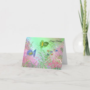 Tarjeta Deseos de cumpleaños de peces coloridos