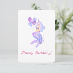 Tarjeta Deseos de cumpleaños de Sirena