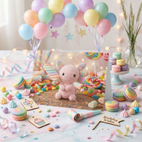 Deseos de cumpleaños de un ajolote de ganchillo 