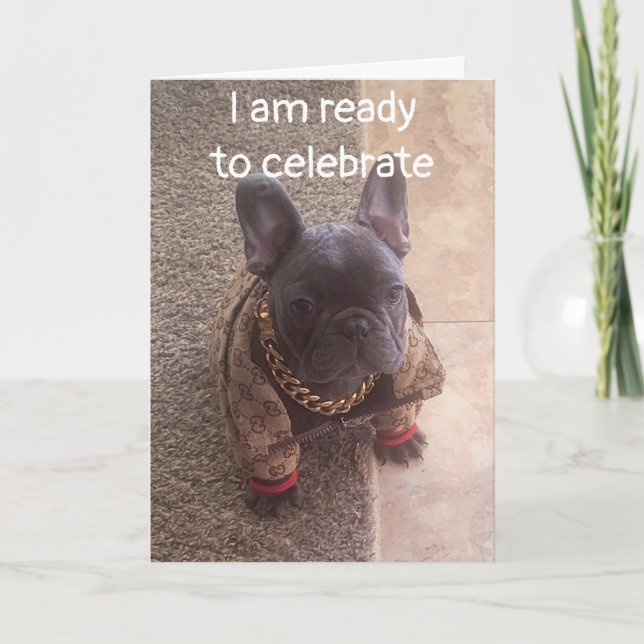 TARJETA DESEOS DE CUMPLEAÑOS DE UN PERRO DE GUAY (Anverso)