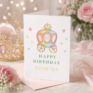 Tarjeta Deseos de Cumpleaños del Carruaje de la Princesa A
