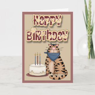 Tarjeta Deseos De Cumpleaños Del Gato