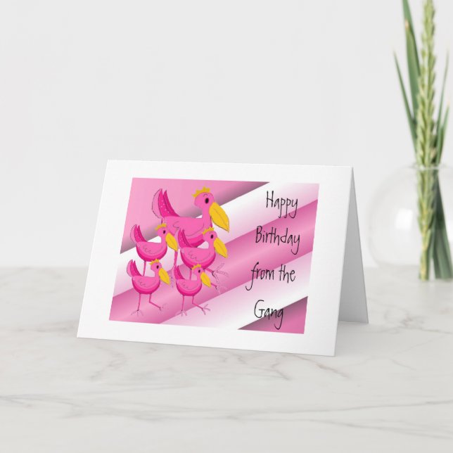 Tarjeta Deseos de cumpleaños del grupo (Anverso)