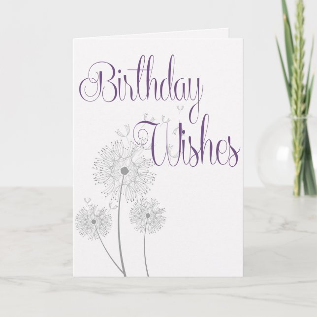 Tarjeta Deseos de Cumpleaños Diente de León (Anverso)