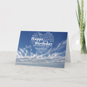 Tarjeta Deseos de cumpleaños en varios idiomas