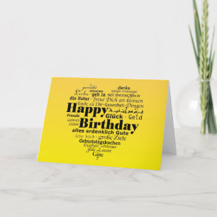 Tarjeta Deseos de cumpleaños en varios idiomas