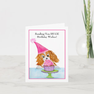 Tarjeta Deseos de cumpleaños para Cavalier King Charles Sp